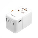 TESSAN 85W GaN Adaptateur Prise Universelle, Chargeur USB C Charge Rapide, Prise Universelle Voyage avec 3 USB C et 2 USB A, Chargeur Adaptateur pour USA UK Italie Thaïlande Canada Japon Australie