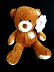 S1 - DOUDOU PELUCHE NICOTOY OURS MARRON ECRU EMPIECEMENT PATCHWORCK 24cms NEUF