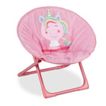 Relaxdays Chaise Lune pour Votre Enfant, Unisexe, intérieur et extérieur, Fauteuil Pliable, Rose, Polyester, 48x51x48 cm