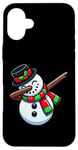 iPhone 16 Plus Dabbing Snowman Santa Hat Dab Pose Funny Christmas Case