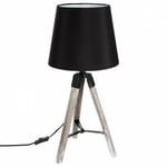 Atmosphera Créateur D'intérieur - Lampe à Poser Trépied en Bois 'Runo' 58cm Noir