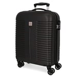 Roll Road India Black Cabin Suitcase 40 x 55 x 20 cm Rigid ABS Combination Lock 37 Litre 2.5 kg 4 Double Wheels Hand Luggage