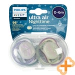 Philips AVENT Silicone Tétine 6-18 Mois Ultra Air Nuit SCF376/14 2 Pcs