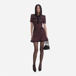 Check Knit Mini Dress - Black & Red