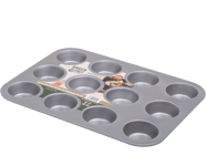 Non-Stick Muffin Baking Tray Tin 12 Cup Mould Bun- Baker & Salt - British Made