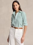 Polo Ralph Lauren Oxford Stripe Shirt, White/Bay Green