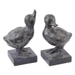 Libra Set Of Two Gosling Resin Sculpture with Verdigris Finish