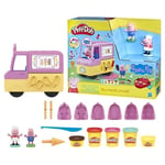 Play-Doh Peppa et le camion de glaces, figurines Peppa et George, 5 pots de pâte à modeler atoxique, dès 3 ans