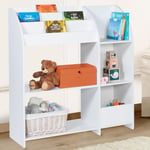 Idmarket - Meuble de rangement emma étagère jouets et bibliothèque enfant en bois blanc