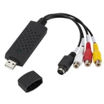 adaptateur USB 2.0 vers RCA,convertisseur,carte de Capture Audio et vidéo,câbles PC pour TV,DVD,VHS,appareil de Capture,Streaming - Type Black