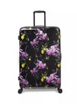 Ted Baker Citrus Bloom 4-Wheel Large Suitcase, Black/Multi