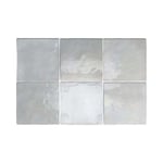 Carrelage mur effet zellige bejmat gris 13,2x13,2 cm ARTISAN ALABASTER (vendu par boite de 1m2)