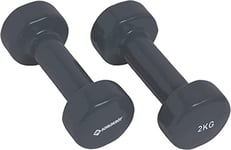 Schildkröt Set of 2 Vinyl Dumbbells 2.0 kg, Grey, 960206