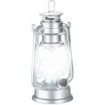 Lanterne tempête led, Lampe retro comme décoration de fenêtre ou lampe jardin, à piles, Argentée - Relaxdays