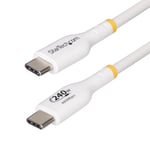 StarTech.com 1m White USB-C Charging Cable, USB-IF Certified USB C Cable, 240W PD, USB 2.0 Type-C Laptop Charger Cord, M/M