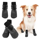 Byffoer Lot de 4 bottes imperméables pour chien - Chaussures antidérapantes - Bandes de fixation amovibles - Chaussettes de protection pour chiens de petite, moyenne et grande taille (XS)