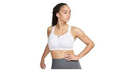 Brassiere femme nike dri fit alpha zip front bra blanc