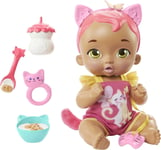 My Garden Baby Snack & Snuggle Baby Kitten Interactive Pink Doll (12-in) with 2