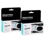 Praktica Disposable Cameras with Flash Single Use Camera - Pack of 2 for weddings, gatherings, travel & more