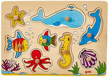 Goki - 2041550 - Puzzle En Bois À Encastrement - Subaquatique Mondial - 8 Pièces