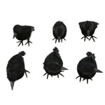 6pcs Halloween Black Feather Crows Model Outdoor Indoor Decoration RHS