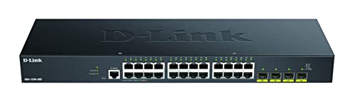 D-Link DGS-1250-28X/E, 28-Port Layer 2/3 Smart Gigabit Switch (24x BaseT Port, 4X 10G SFP+) - Cordon d'alimentation UE Uniquement