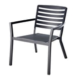 Fauteuil de jardin GoodHome Mikyo en aluminium - Coloris noir ébène - Hauteur 75 cm