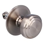 Amig - Bouton Mod 12 argenté rond en laiton massif avec finition chromée mate pour portes extérieures d'entrée | Diamètre poignée Ø70 mm · Hauteur 68,5 mm | Comprend un écrou de fixation