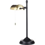 Beliani - Lampe de Table Rétro avec Abat-Jour Ajustable en Métal Noir et Doré Maraval