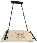 Homemania HOMAX_4561 Lampe à Suspension Leo Noir en métal, bois, 60 x 25 x 74 cm
