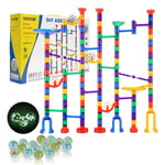 VEVOR Circuit à Billes, 150 PCS, Jeu de Construction de Labyrinthe de Billes, avec 10 Billes phosphorescentes et 40 Billes en Verre, Jouet intellectuel éducatif STEM, pour Enfants à partir de 3 Ans