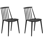 Beliani - Lot 2 Chaises Scandinaves en Plastique Noir Design et Confort Intemporel pour Salle à Manger au Style Nordique ou Moderne