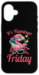 Coque pour iPhone 16 Citation amusante des flamants roses It's Flamingo Friday