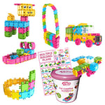 Clics Jouets de Construction pour Enfants à partir de 3 Ans Jouets éducatifs créatifs Ensemble de 175 pièces Blocs de Construction à Paillettes pour Filles Jouets Montessori STEM