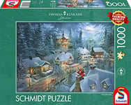 Schmidt Spiele 57529 Puzzle de Noël Thomas Kinkade Silent Night, 1000 pièces, Floral, Multicolore