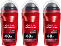 L'Oréal Men Expert Stop Stress Anti-Perspirant 48H Ball 50 Ml - Pack of 3