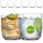 Avilia Lot de 6 verres pour whisky et eau RCR en verre sonore, 270 cc, design minimal transparent, 8 x 8 cm