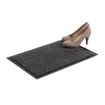 Relaxdays Paillasson gris chiné tapis d’entrée couloir intérieur extra plat mince 40 x 60 cm, noir-gris