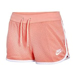 Nike W NSW HRTG Short Mesh Shorts de Sport Femme Pink Quartz/White/White FR : S (Taille Fabricant : S)