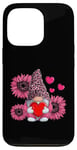 iPhone 13 Pro Cute Pink Gnome Sunflower Valentines Day Case