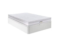 Ensemble 140 x 190 cm sommier coffre blanc + matelas ressorts 3 zones et mémoire de forme ép.20cm - WOLKENTANZ de MORGENGOLD