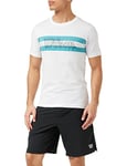 Wilson Homme T-Shirt de Tennis, CHI SCRIPT CTN T-Shirt, Coton, Blanc, Taille M, WRA790902MD