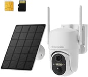 Camera Exterieur Sans Fil 4G,Camera De Surveillance Sans Fil,Camera Carte Sim,Camera Solaire,Audio 2 Voies,2K,Alarme De Detection De Mouvement,Vision Nocturne En Couleur,Etanche