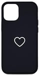 Coque pour iPhone 14 Pro Symbole de cœur mignon – Noir minuit tendance