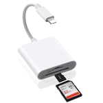 AXFEE Lecteur de Carte SD pour i-Phone/i-Pad, 2 en 1 Adaptateur Lecteur Carte Mémoire, Adaptateur Carte de Caméra SD/TF, Lecteur SD pour SD/SDHC/SDXC/Micro SD/Micro SDHC/Micro SDXC