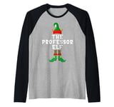 The Professor Elf Funny Christmas Xmas Matching Family Group Raglan Baseball Tee