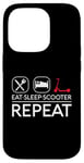 iPhone 14 Pro Eat Sleep Scooter Repeat Electric Retro Vintage Scootering Case