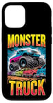 iPhone 12/12 Pro Monster Truck Crushing Cars Art for Monster Truck Lovers Case