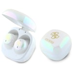 Guess TWS In-Ear Hörlurar Bluetooth Iridescent 4G Printed Logo - Vit