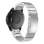 Garmin Fenix 5 ruostumattomasta teräksestä valmistettu ranneke - Hopea Hopea/Harmaa